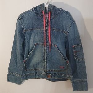 GLO Jeans Kids Denim Jacket with Pink Details